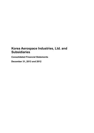 Thumbnail Korea Aerospace Industries Financial Statement 2013