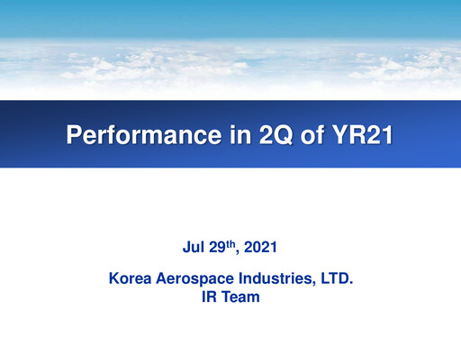 Thumbnail Korea Aerospace Industries Quarterly Report 2021-q2