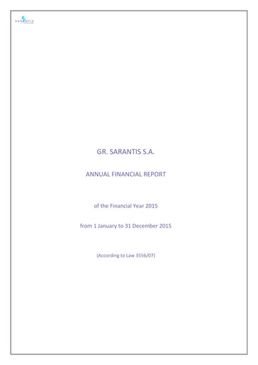 Thumbnail Gr. Sarantis S.A. Financial Report 2015