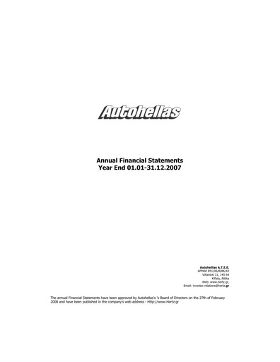 Thumbnail Autohellas Financial Statement 2007