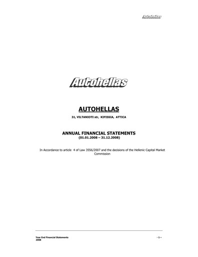 Thumbnail Autohellas Financial Statement 2008