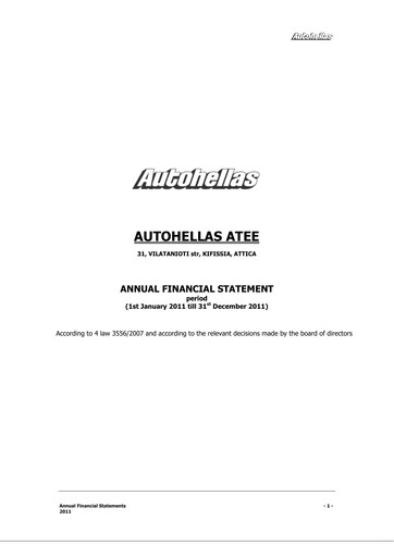 Thumbnail Autohellas Financial Statement 2011