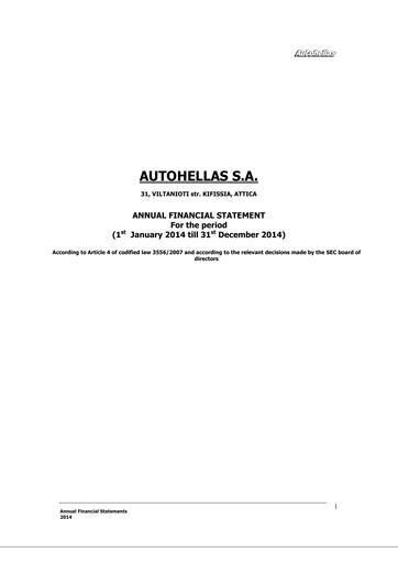 Thumbnail Autohellas Financial Statement 2014