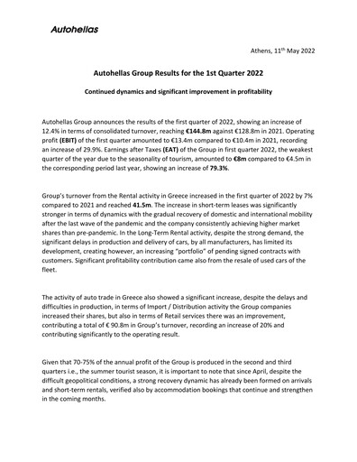Thumbnail Autohellas Quarterly Report 2022-q1