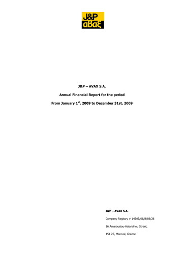 Miniature Avax S.A. Rapport financier 2009