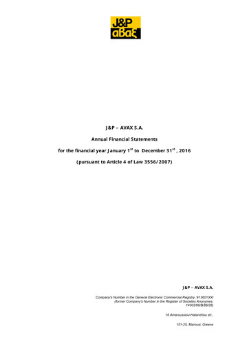 Thumbnail Avax S.A. Financial Statement 2016