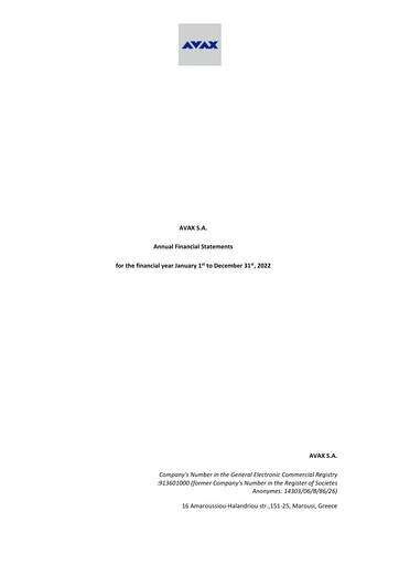 Thumbnail Avax S.A. Financial Statement 2022