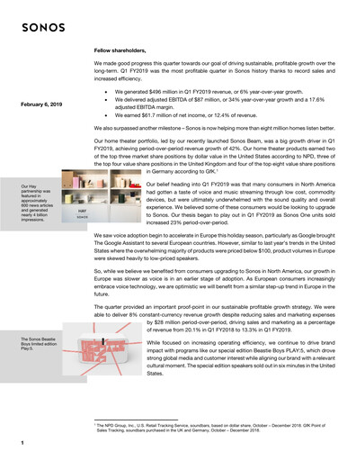 Thumbnail Sonos
 Quarterly Report 2019-q1