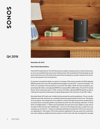 Thumbnail Sonos
 Quarterly Report 2019-q4