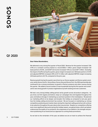 Thumbnail Sonos
 Quarterly Report 2020-q1