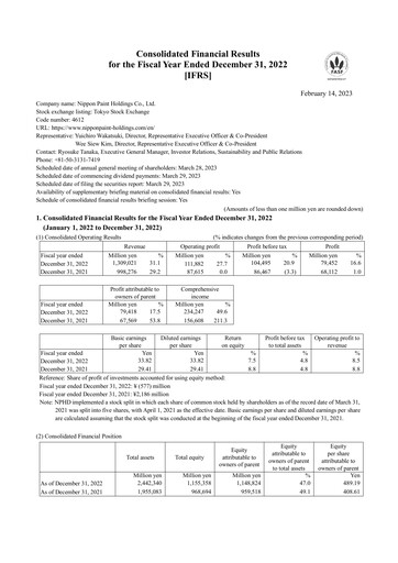 Thumbnail Nippon Paint
 Financial Statement fy2022