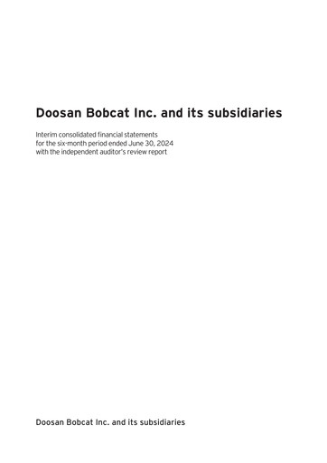 Thumbnail Doosan Bobcat Half-year Report 2024-h1