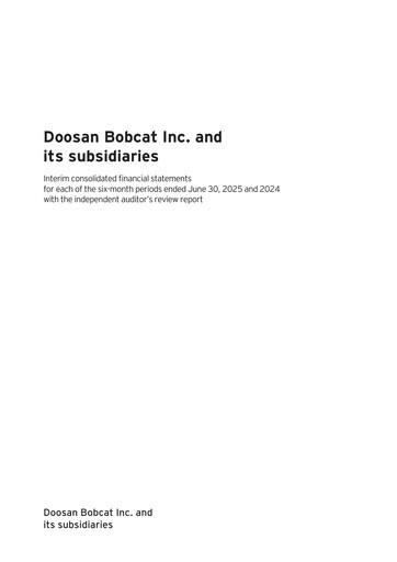 Thumbnail Doosan Bobcat Half-year Report 2025-h1