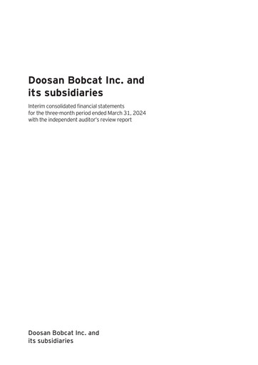 Vorschaubild Doosan Bobcat Quartalsbericht 2024-q1