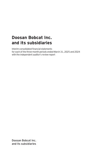 Vorschaubild Doosan Bobcat Quartalsbericht 2025-q1