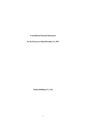 Thumbnail Otsuka Holdings
 Financial Statement 2017