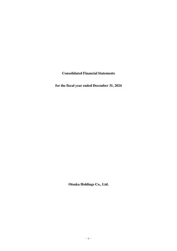 Thumbnail Otsuka Holdings
 Financial Statement 2024