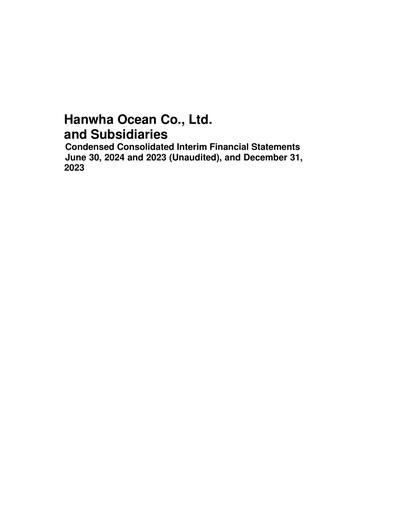 Thumbnail Hanwha Ocean (DSME) Half-year Report 2024