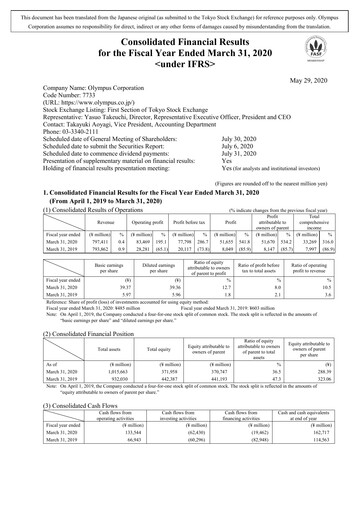 Thumbnail Olympus Financial Statement fy2020