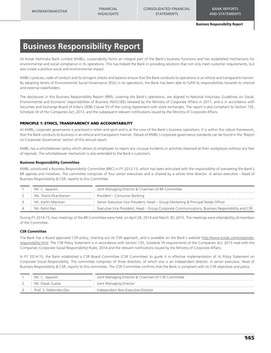 Thumbnail Kotak Mahindra Bank
 ESG Report 2014-2015