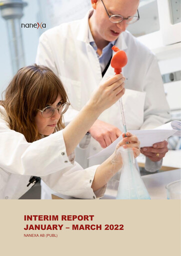 Miniature Nanexa AB Rapport trimestriel 2022-q1