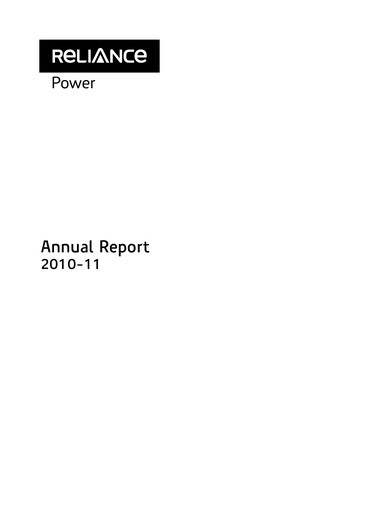 Thumbnail Reliance Power
 Annual Report 2010-2011