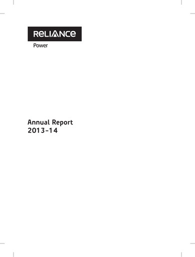 Thumbnail Reliance Power
 Annual Report 2013-2014