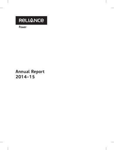 Thumbnail Reliance Power
 Annual Report 2014-2015