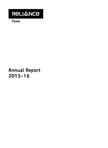 Thumbnail Reliance Power
 Annual Report 2015-2016