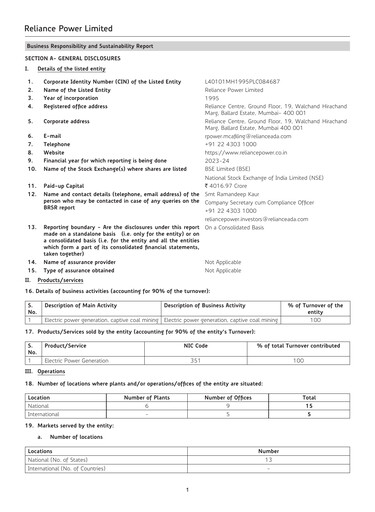 Thumbnail Reliance Power
 ESG Report 2023-2024
