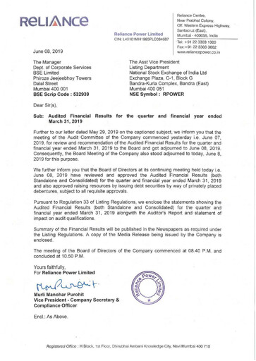 Thumbnail Reliance Power
 Financial Statement 2018-2019