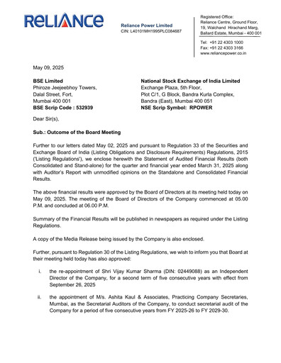 Thumbnail Reliance Power
 Financial Statement 2024-2025