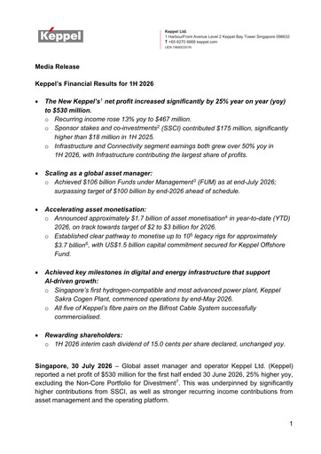 Thumbnail Keppel Half-year Report 2026-h1