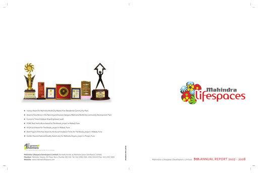 Thumbnail Mahindra Lifespaces
 Annual Report 2007-2008