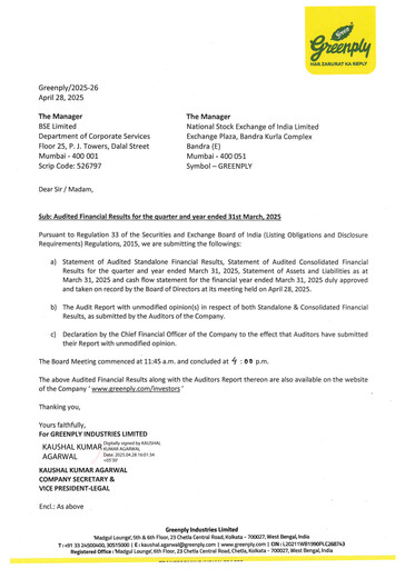 Thumbnail Greenply
 Financial Statement 2024-2025