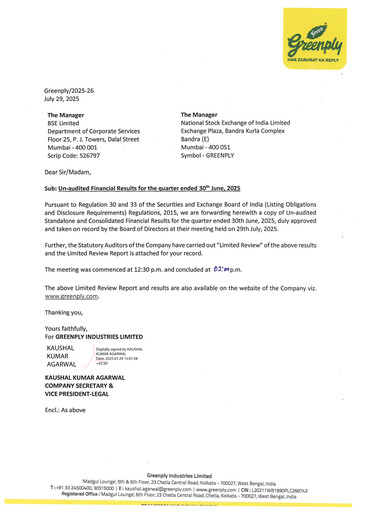 Thumbnail Greenply
 Quarterly Report 2026-q1