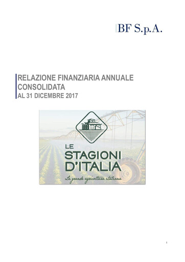 Vorschaubild B.F. S.p.A. Jahresbericht 2017