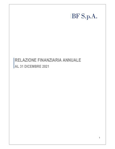 Vorschaubild B.F. S.p.A. Finanzbericht 2021