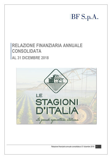 Vorschaubild B.F. S.p.A. Finanzmitteilung 2018