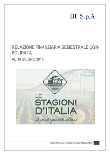 Miniature B.F. S.p.A. Rapport semestriel 2018-h1