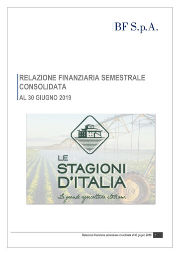 Miniature B.F. S.p.A. Rapport semestriel 2019-h1