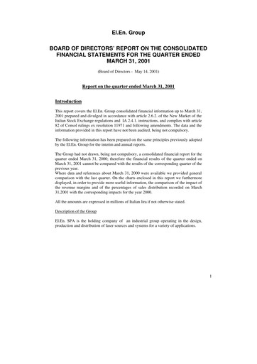 Vorschaubild EL.En. S.p.A. (Elen Group) Quartalsbericht 2001-q1