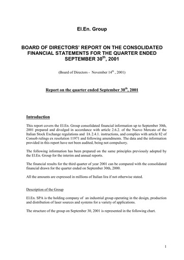 Vorschaubild EL.En. S.p.A. (Elen Group) Quartalsbericht 2001-q3