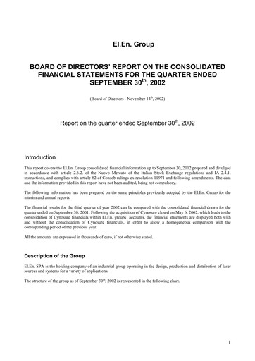 Vorschaubild EL.En. S.p.A. (Elen Group) Quartalsbericht 2002-q3