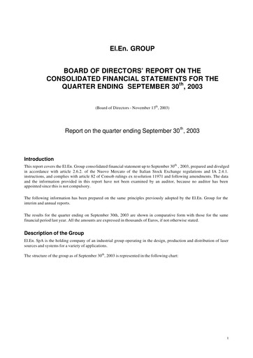 Vorschaubild EL.En. S.p.A. (Elen Group) Quartalsbericht 2003-q3