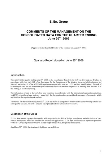 Vorschaubild EL.En. S.p.A. (Elen Group) Quartalsbericht 2006-q2