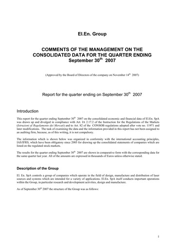 Vorschaubild EL.En. S.p.A. (Elen Group) Quartalsbericht 2007-q3