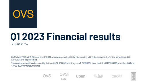 Thumbnail OVS S.p.A. Quarterly Report 2023-q1