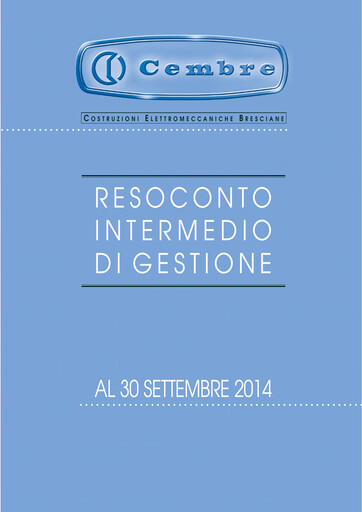 Thumbnail Cembre S.p.A. Quarterly Report 2014-q3
