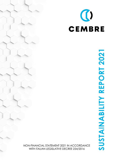 Thumbnail Cembre S.p.A. Sustainability Report 2021